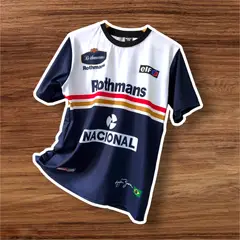 GENERICO - Polo Ayrton Senna Camiseta Nacional Corredor Piloto Formula 1 Rothmans
