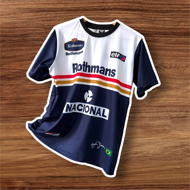 Polo Ayrton Senna Camiseta Nacional Corredor Piloto Formula 1 Rothmans