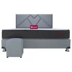 KAMAS - DORMITORIO KING SARKI + CABECERA AEREA CORAZON - GRIS