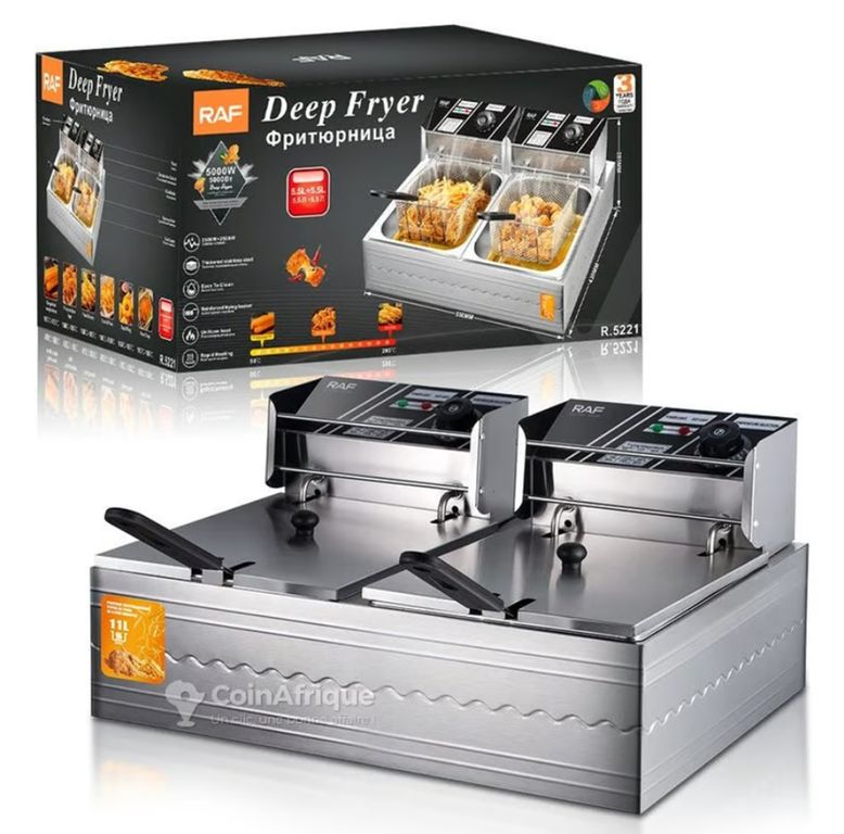Freidora Eléctrica de 5000W 11Lt Ideal para Variedad de Frituras