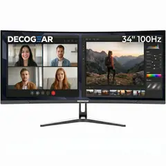 DECO GEAR - Monitor Ultrawide 34 Curvo UWQHD 100Hz 1ms VA 1500R Ajustable 100% sRGB