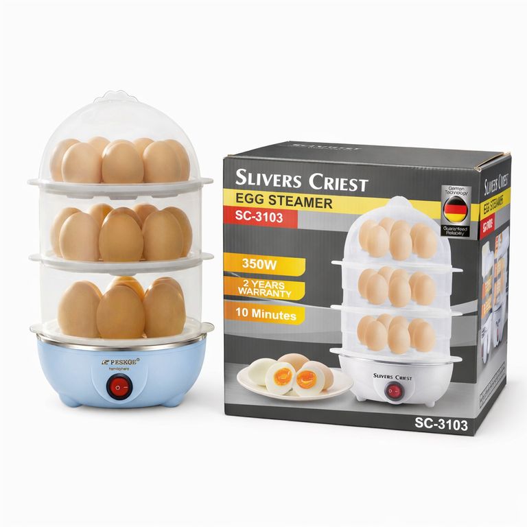 Hervidor Vaporera De Huevos Eléctrico 3 Pisos 53Cm