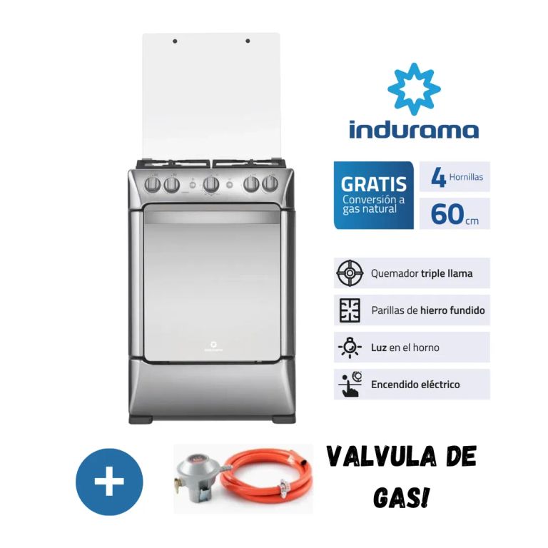 Cocina Granada Zafiro 4 Hornillas con Válvula de Gas