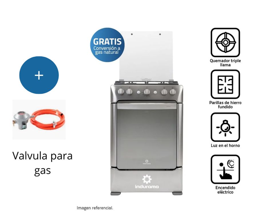 Cocina Granada Zafiro 4 Hornillas con Válvula de Gas