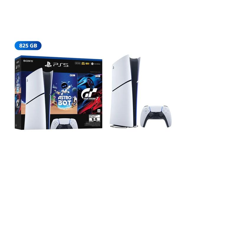 Consola PlayStation 5 PS5 825 GB Slim Edición Digital + Juego ASTRO BOT y Gran Turismo 7