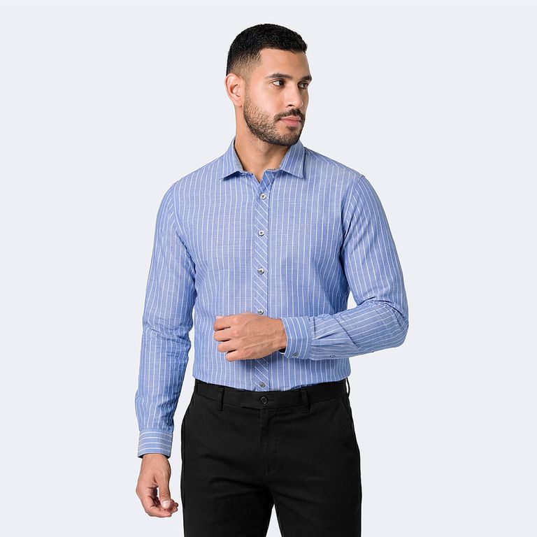 Camisa Moda Dehnnis Listada Hombre
