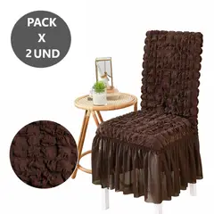 GENERICO - Pack 2 Fundas Negro elástica para silla de comedor