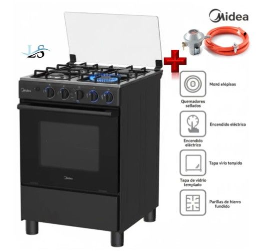 Cocina A Gas 4 Quemadores MGS24FS2LFABBC +Válvula de Alta Resistencia