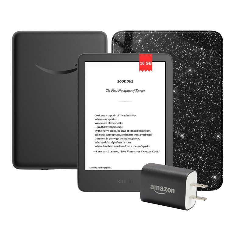 Kindle 11° Gen 2024 (16gb) Negro+ Funda Glitter Black + Cargador 9w