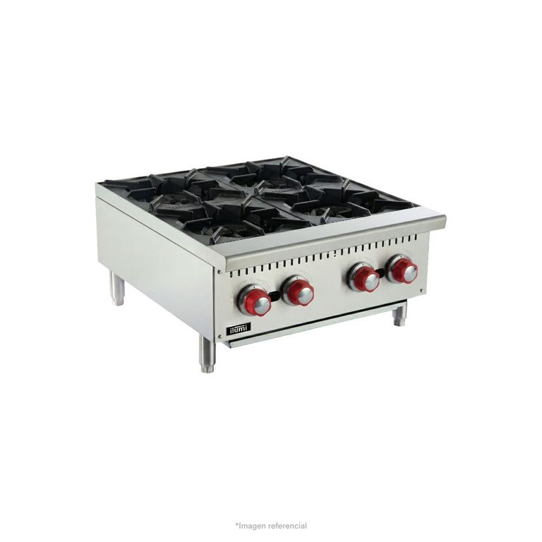 Cocina industrial de sobremesa a gas 4 hornillas