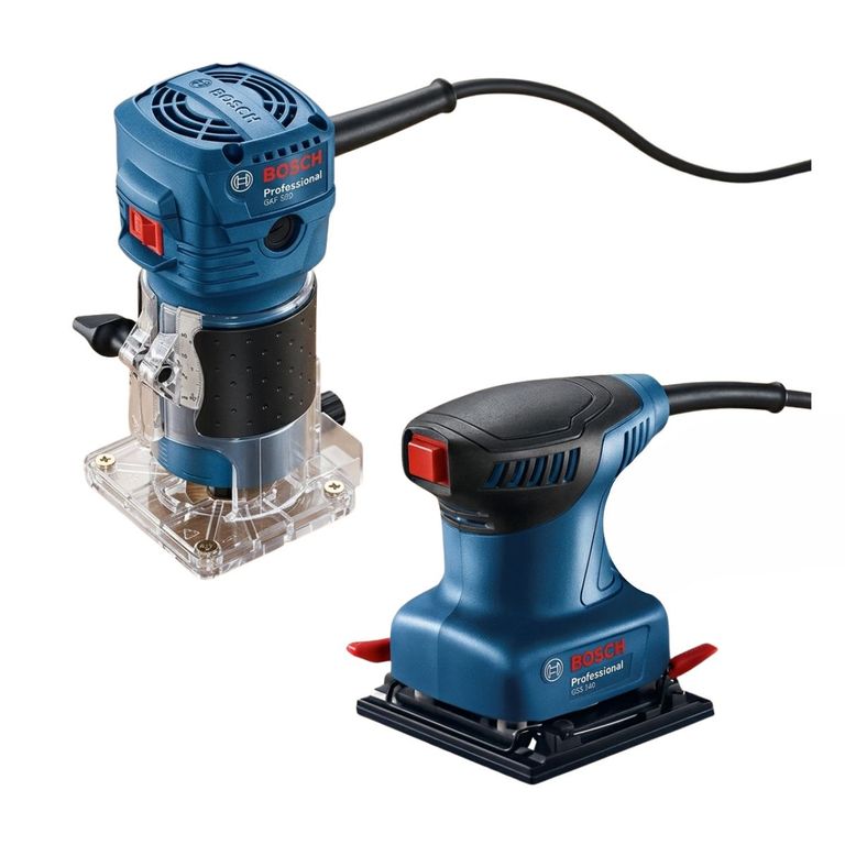 Fresadora De Mano Gkf 550 + Lijadora Orbital Gss 140
