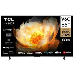 TCL - Televisor LED 65" UHD 4K Google Tv 65V6C Año 2025