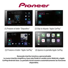 PIONEER - Pantalla Multimedia 6.8” CarPlay Android Auto DMH-Z5350BT Alta Conectividad para Auto