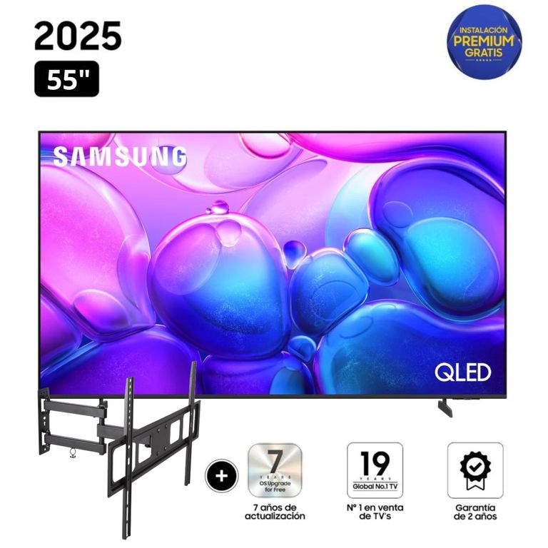 Televisor QLED 55 Smart TV 4K QN55Q6FAAGXPE + Rack Giratorio