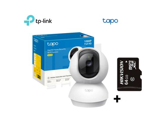 Cámara de seguridad para interiores Full-HD Tapo-C200 - Tp-Link + SD 64 GB / Blanco