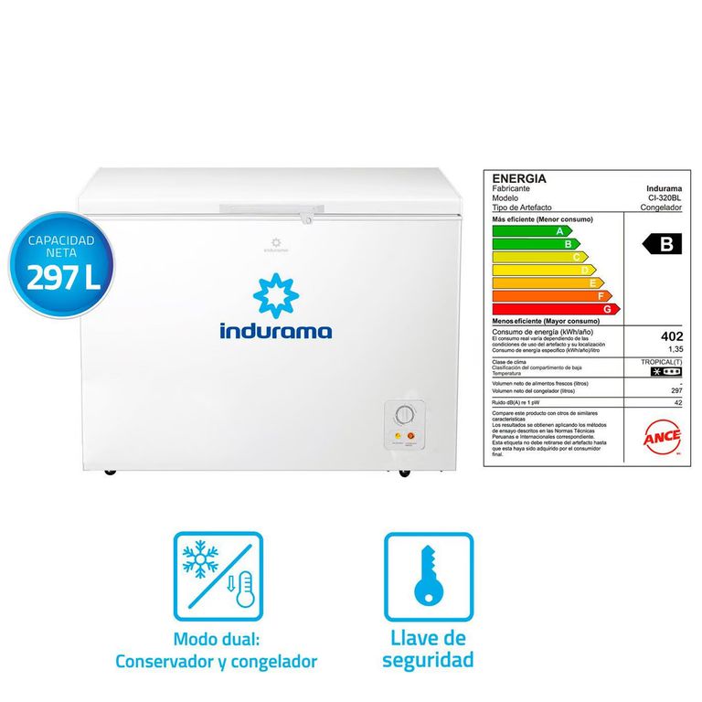 Congelador 297 LT CI-320BL Blanco