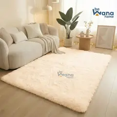 CASATEX - Alfombra piel de oso Rectangular 160 cm X 200 cm CREMA