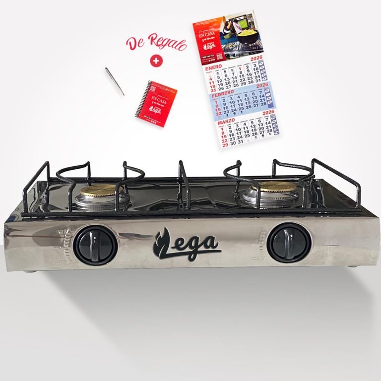 Cocina de mesa 2 hornillas de Acero Inox