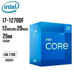 AMD - Procesador Intel Core i7-12700F 1.6GHz 4.9GHz Turbo 25MB LGA 1700