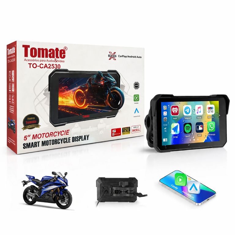 Car Play Pantalla Inteligente Para Moto 5 Pulg