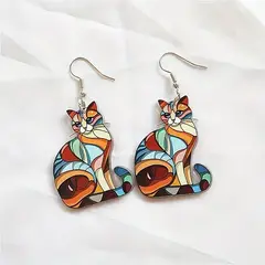 GENERICO - ARETES PARA MUJER - GATITOS VITRAL
