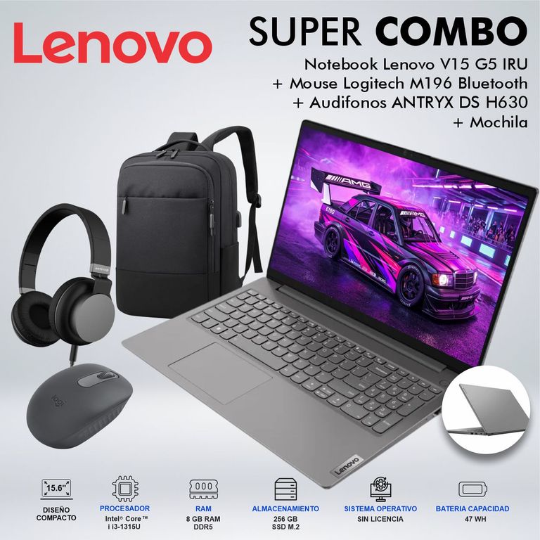 LAPTOP V15 G5 IRU INTEL CORE i3-1315U MEMORIA 8GB DDR5 DISCO 256GB SSD M2