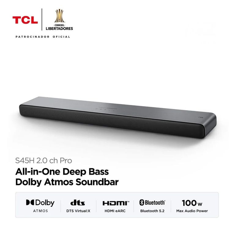 Soundbar Bluetooth S45H con Dolby Atmos y DTS VirtualX 2.0 100W