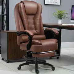 PET MOOD - Silla Oficina Gerencial Ejecutiva Reclinable Con Reposa Pies Color Marrón