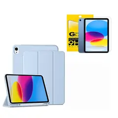 CASE - Funda Para iPad 11 (A16) 2025 11va Gen Con Porta Pencil - CELESTE + mica