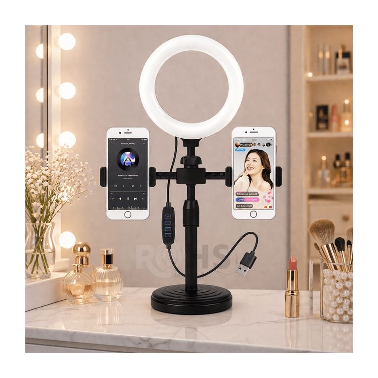 Aro Led Con Doble Soporte para Celulares
