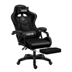 PET MOOD - Silla Gamer Ergonómica Reclinable Con Reposapiés Oficina Color Negro