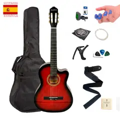 FRANCISCO DE SALES - PACK DE GUITARRA ACUSTICA NYLON ROJA
