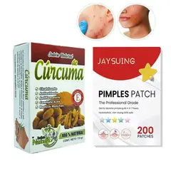 GENERICO - PATCH parche anti acné 200 estrellas y jabón natural de cúrcuma