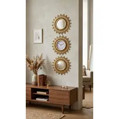 GENERICO - SET RELOJ CON ESPEJOS DORADO