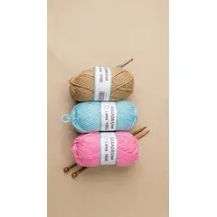 GENERICO - LANA PARA TEJER MARRON AZUL ROSA 100 GR C/U