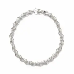 VANDRALA - PULSERA DE PLATA TIPO ESLABON CON DISEÑO 19CM