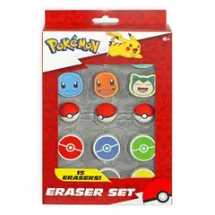 POKEMON - Pokémon Juego de Borrador de lapiz Multicolor, 15 Unidades