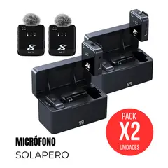 ROHS - Micrófono Solapero Inalámbrico DUAL 4 en 1 SX63 X2 Unidades