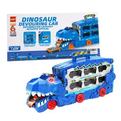 GENERICO - Camión Dinosaurio Trex 3 en 1 Pista , Almacén y Come carros