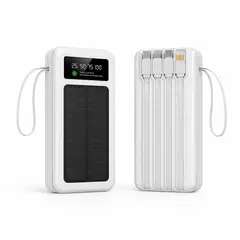 OEM - Cargador Portátil Power Bank 15000 mAh Demgel Blanco 4 Cables Integrados