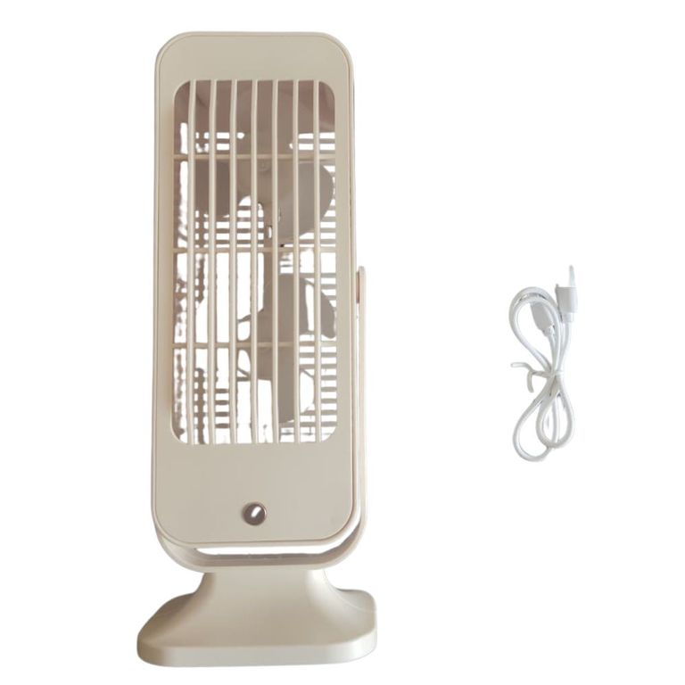 Ventilador de Escritorio Doble Aspa Crema