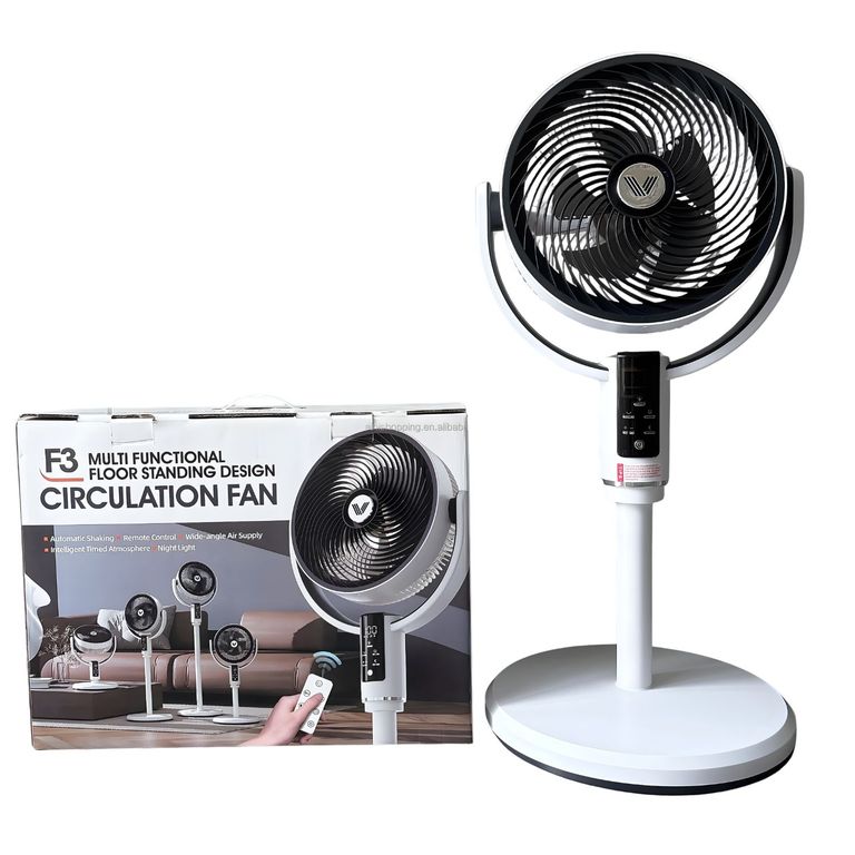 Ventilador de Piso KS-F3 Silencioso 360° con Control Remoto y Temporizador