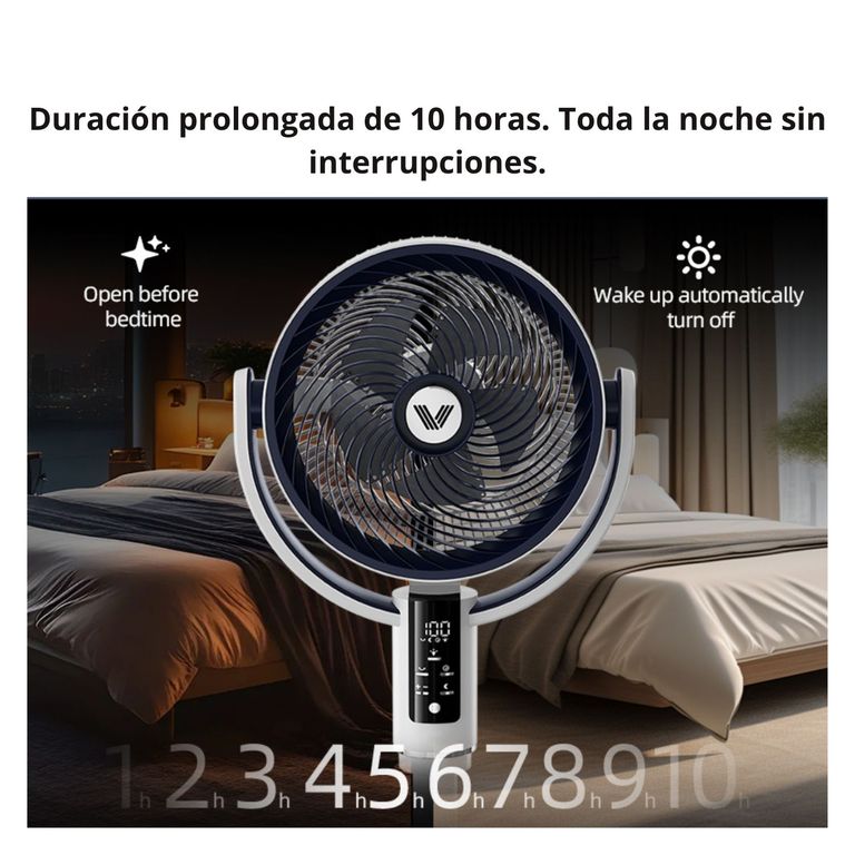 Ventilador KS-F3 360° Rotación Silencioso con Control Remoto Programable