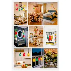 ORANGE - FOCOS LED VINTANGE DE COLORES VARIADOS CAJA X6 UNID E27 NUEVA TENDENCIA EUROPEAPACK X2