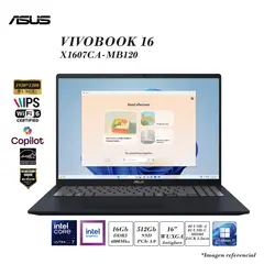ASUS - LAPTOP VIVOBOOK X1607C ULTRA 7-255H 16GB DDR5 512GB SSD INTEL GRAPHICS 16 WUXGA 3CELL 42Wh