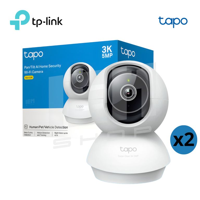 Kit de 2 Cámara de Seguridad Wi-Fi 360º 2K Tapo C230 -
