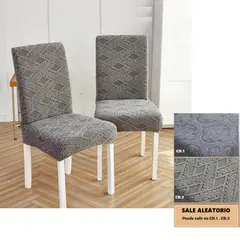 GENERICO - Set de 6 fundas para las sillas Nordica poliéster - Gris claro