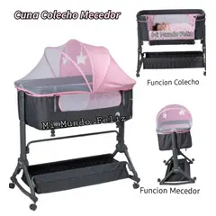 EBABY - Cuna Colecho Bebe Con Mosquitero Rosado