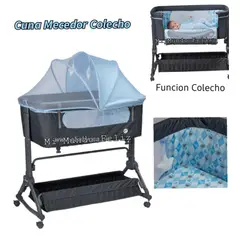 EBABY - Cuna Colecho Bebe Con Mosquitero CELESTE