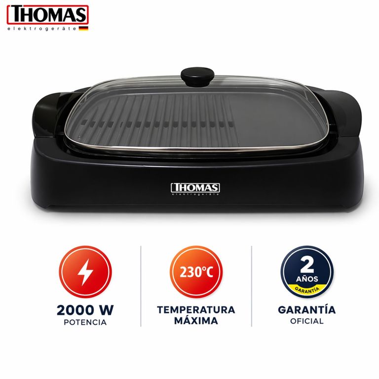 Parrilla eléctrica TH-210 2000W Negro